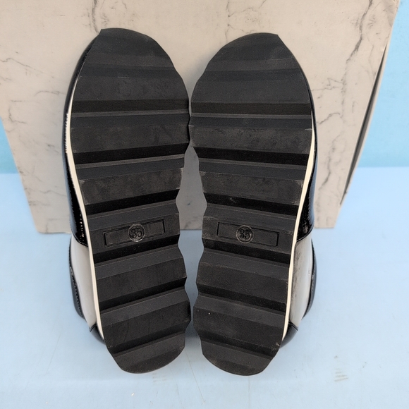 Jessica Rich Women's Stylish Transparent Noir Sneaker Size 35 Black & White - Picture 8 of 14
